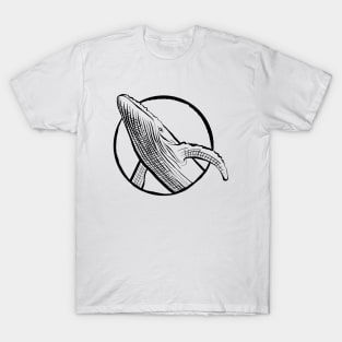 Blue whale in circle T-Shirt